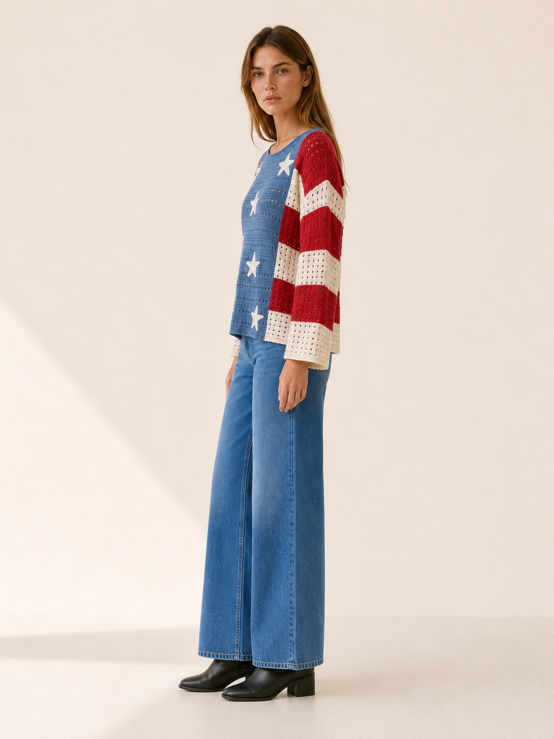 Maud | Jumper with Star Detail and Openwork Design