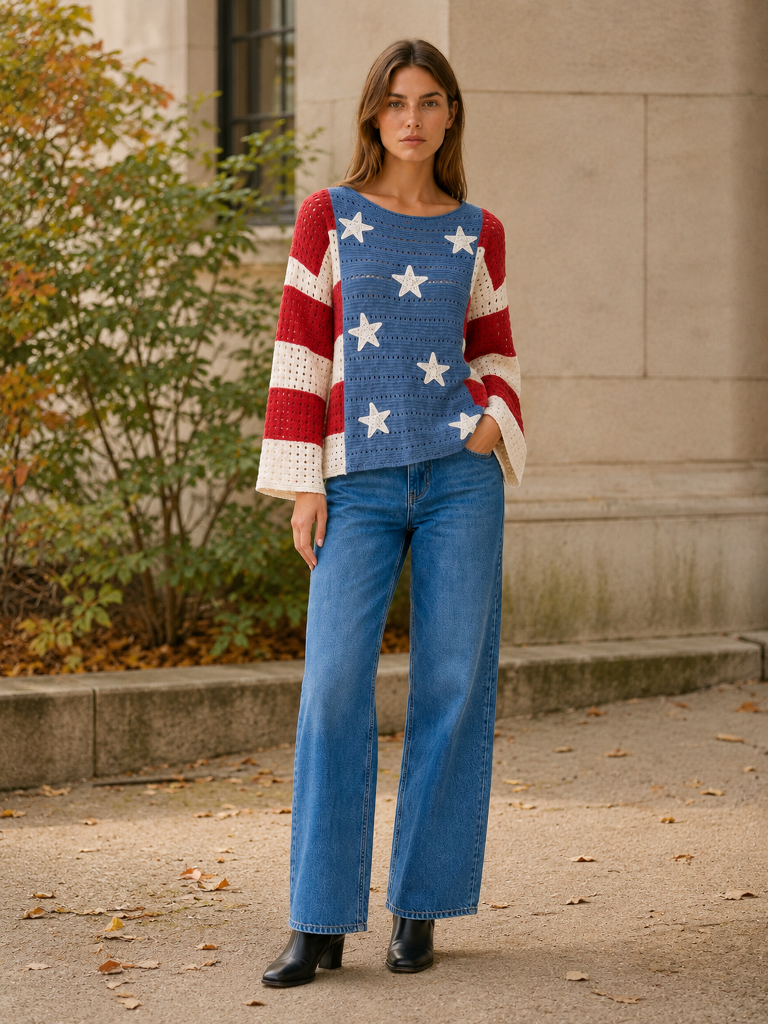 Maud | Jumper with Star Detail and Openwork Design