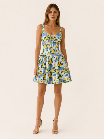 Maude | Cotton Mini Dress with Lemon Print Summer Dress
