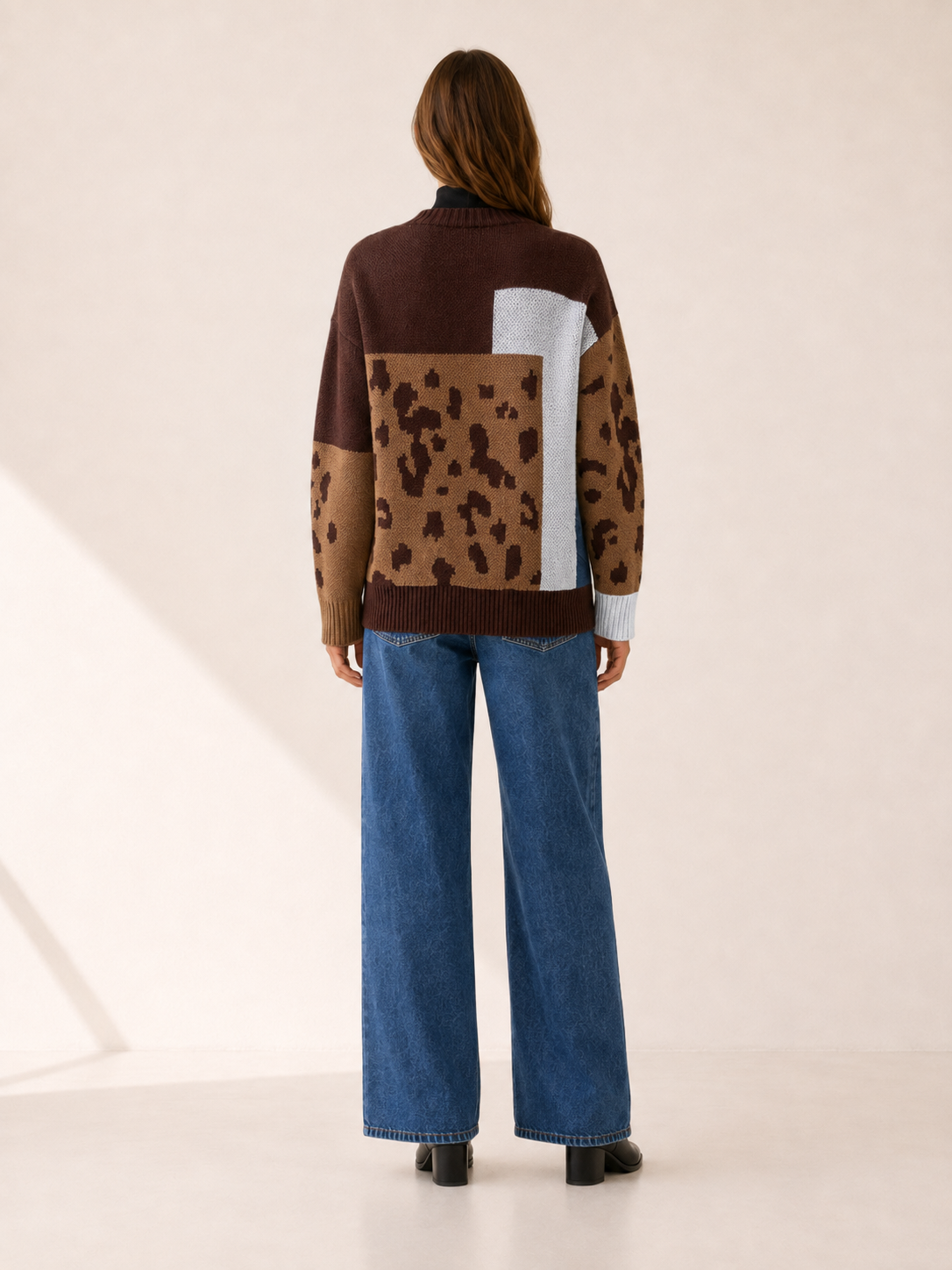 Mazarine | Women's Leopard Colour Block Jumper
