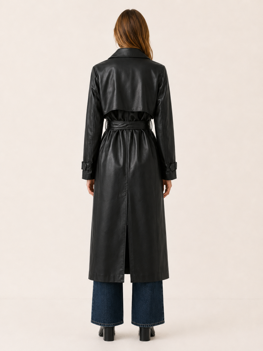 Meliora | Long Trench Coat with Belted Waist and Button Front