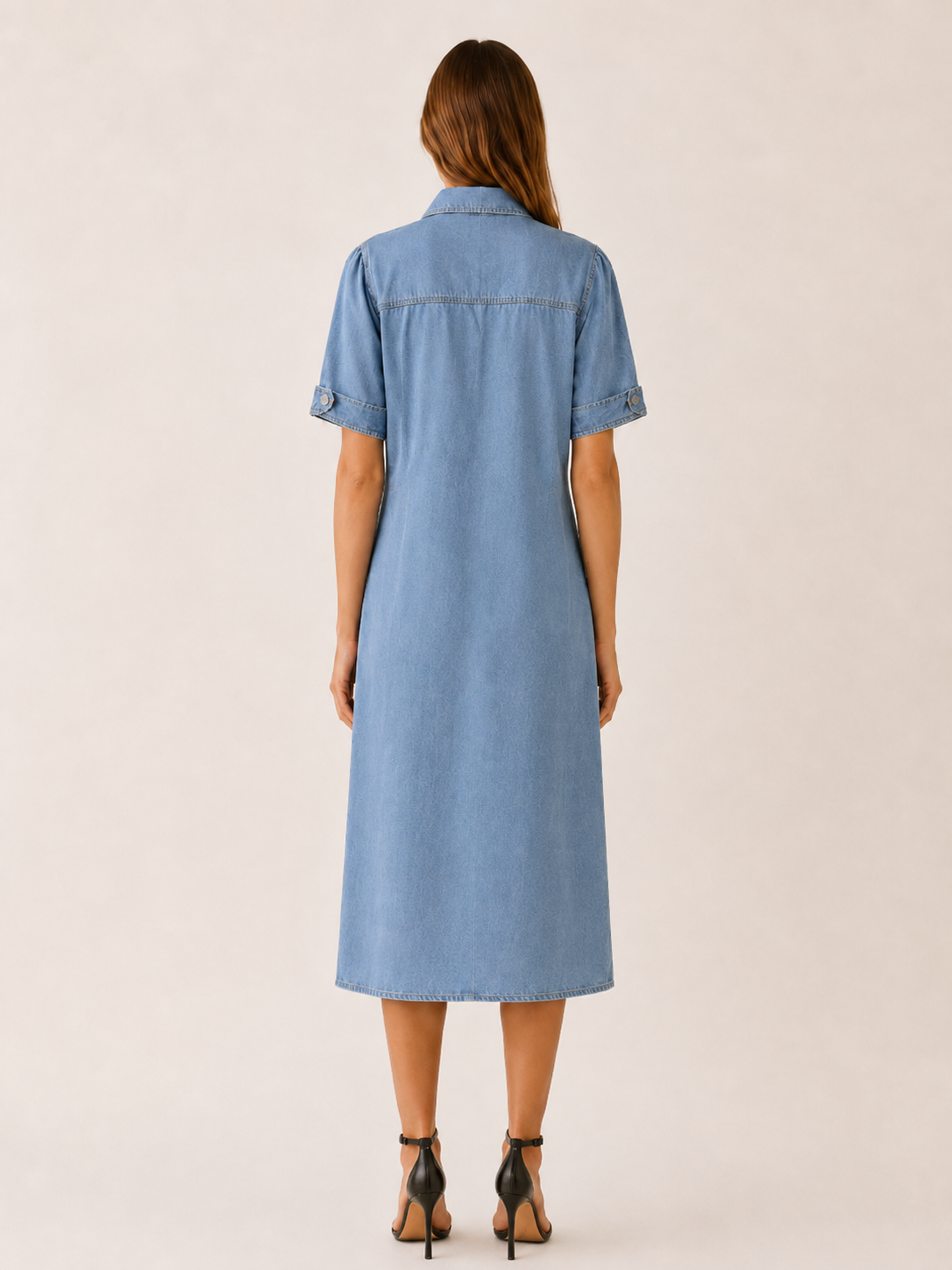 Merritt | Denim Midi Dress with Relaxed Fit Day-to-Evening Wear