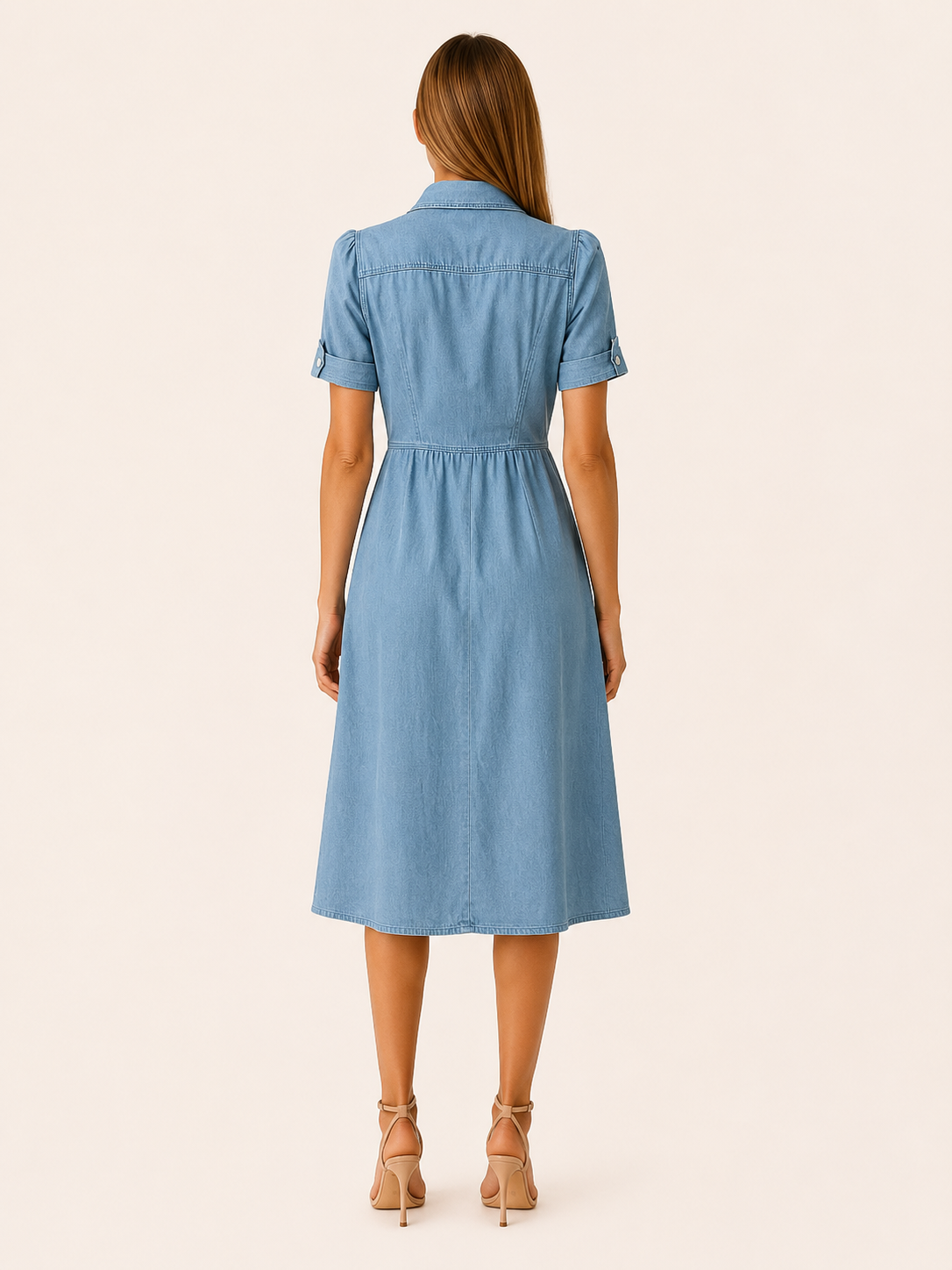 Merritt | Denim Midi Dress with Relaxed Fit Day-to-Evening Wear