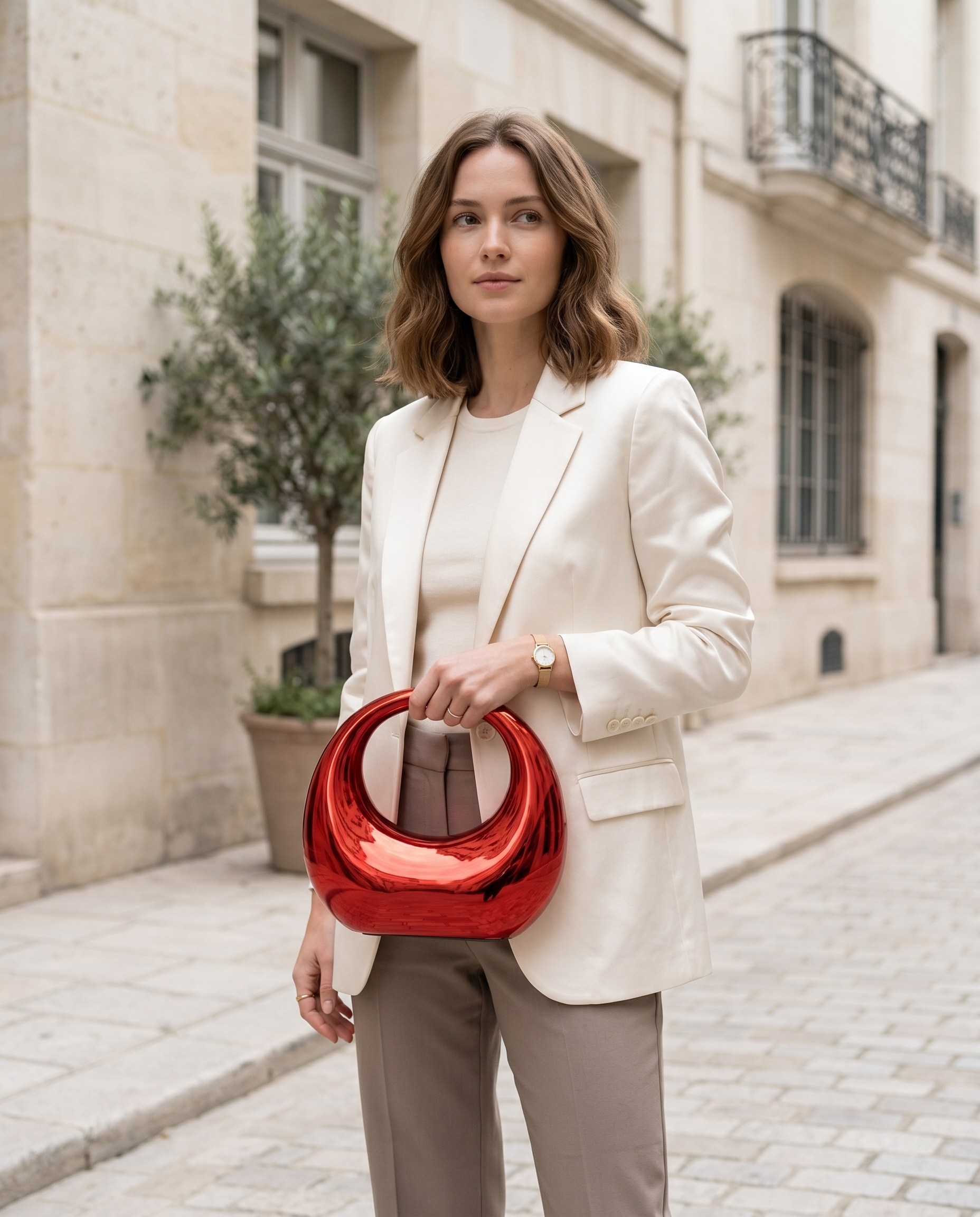 Minerva | Acrylic Clutch Bag with Sculpted Handle