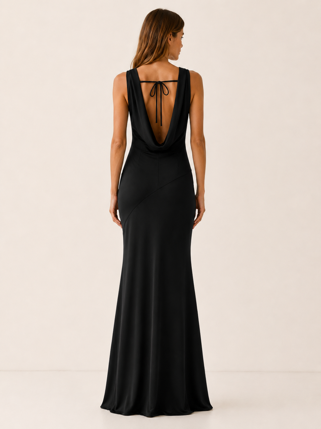 Mireen | Satin Maxi Dress with Cowl Neck Wedding Guest Dress