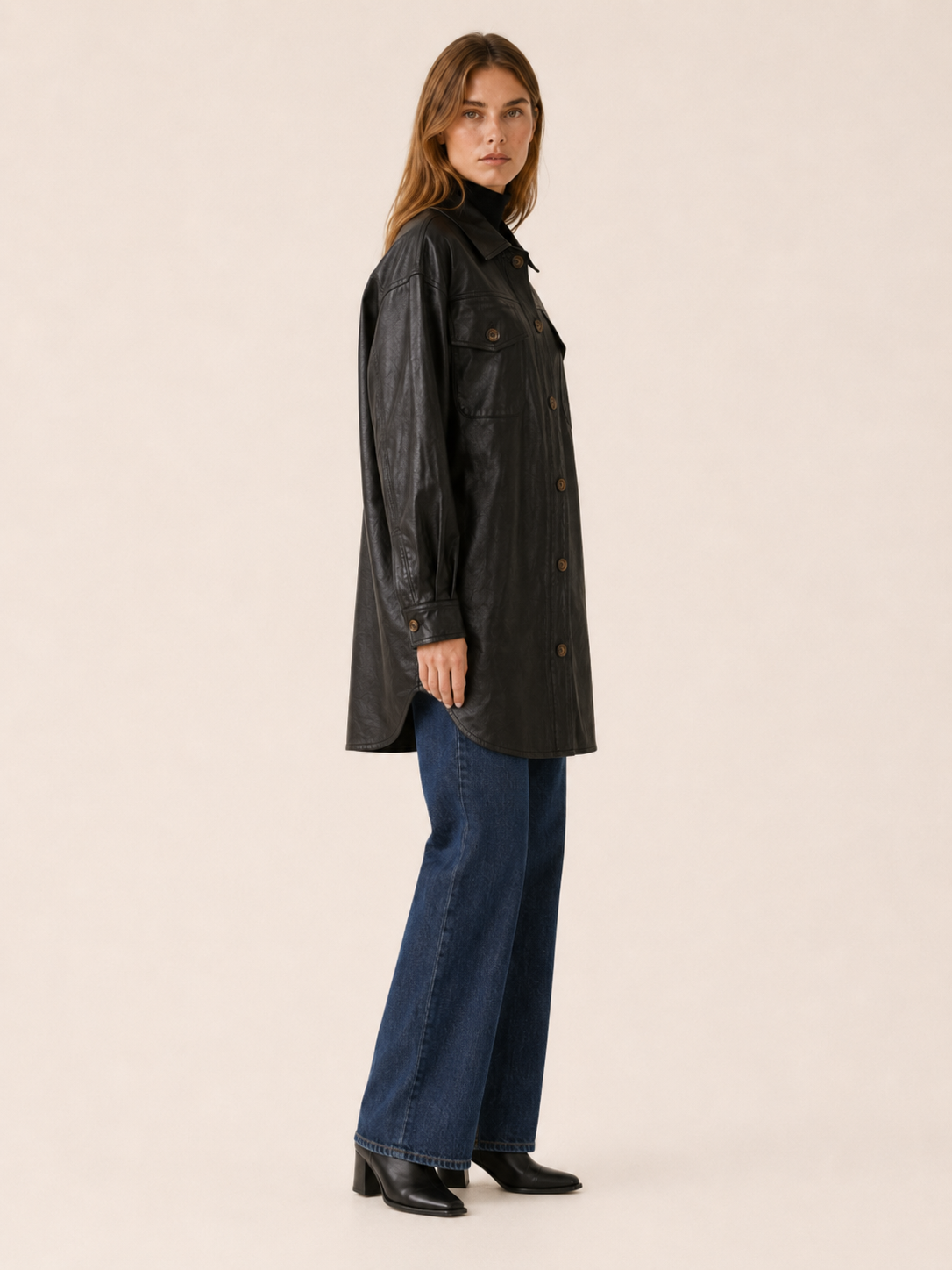 Mireille | Shirt Jacket with Button Front and Chest Pockets