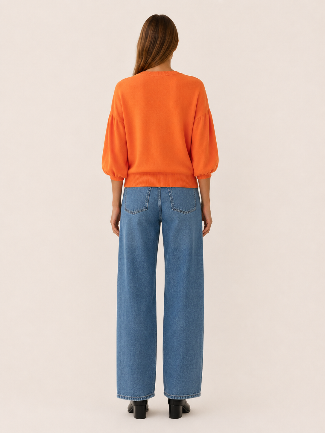 Mirelda | Round Neck Jumper with Balloon Sleeves and Relaxed Fit