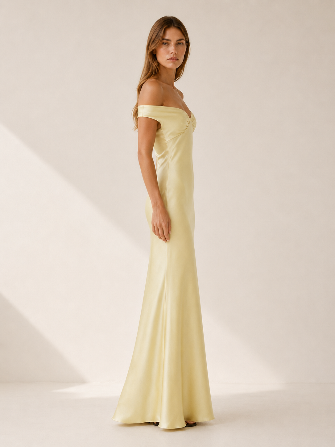 Mona | Off Shoulder Maxi Dress with Fitted Bodice