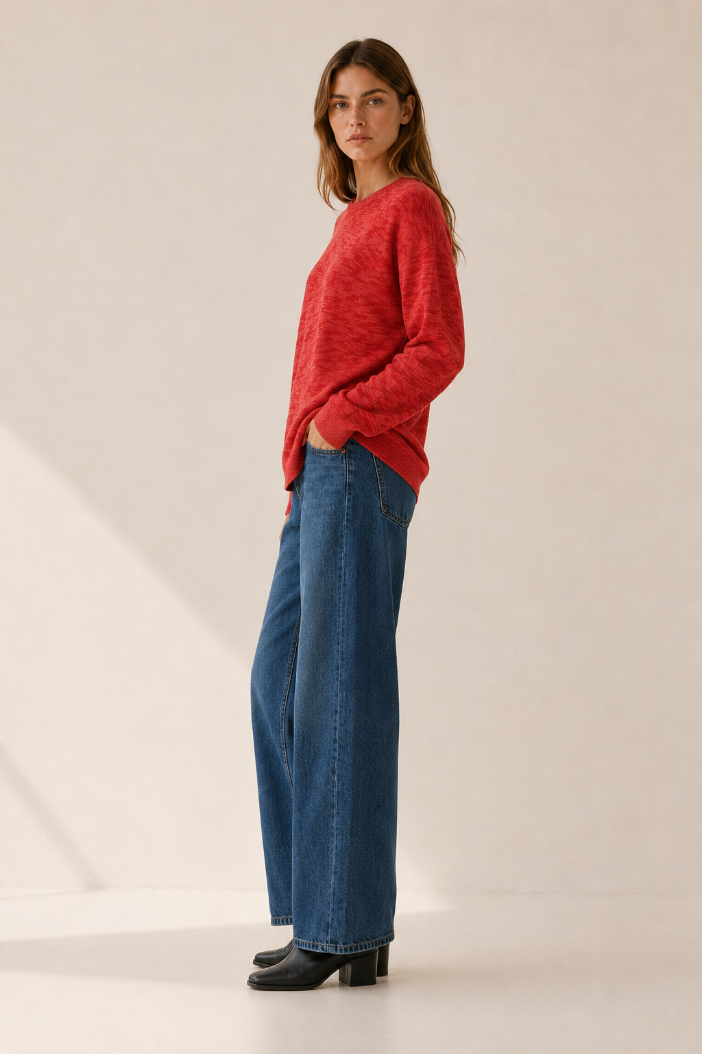 Morgana | Round Neck Jumper with Drop Shoulders and Relaxed Fit