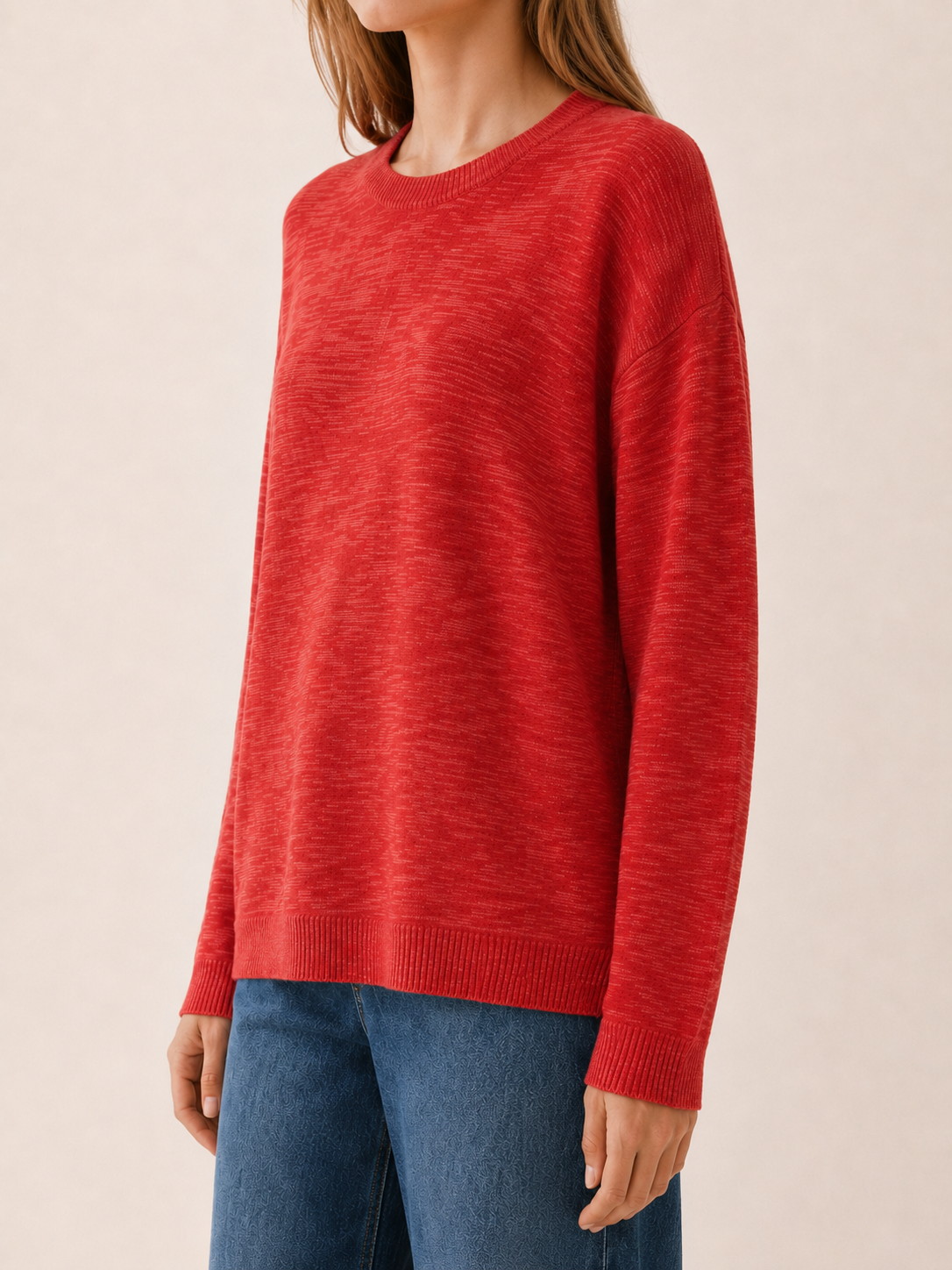 Morgana | Round Neck Jumper with Drop Shoulders and Relaxed Fit