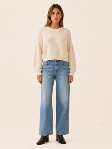 Morysselle | Cropped Jumper with Distressed Detail and Dolman Sleeves