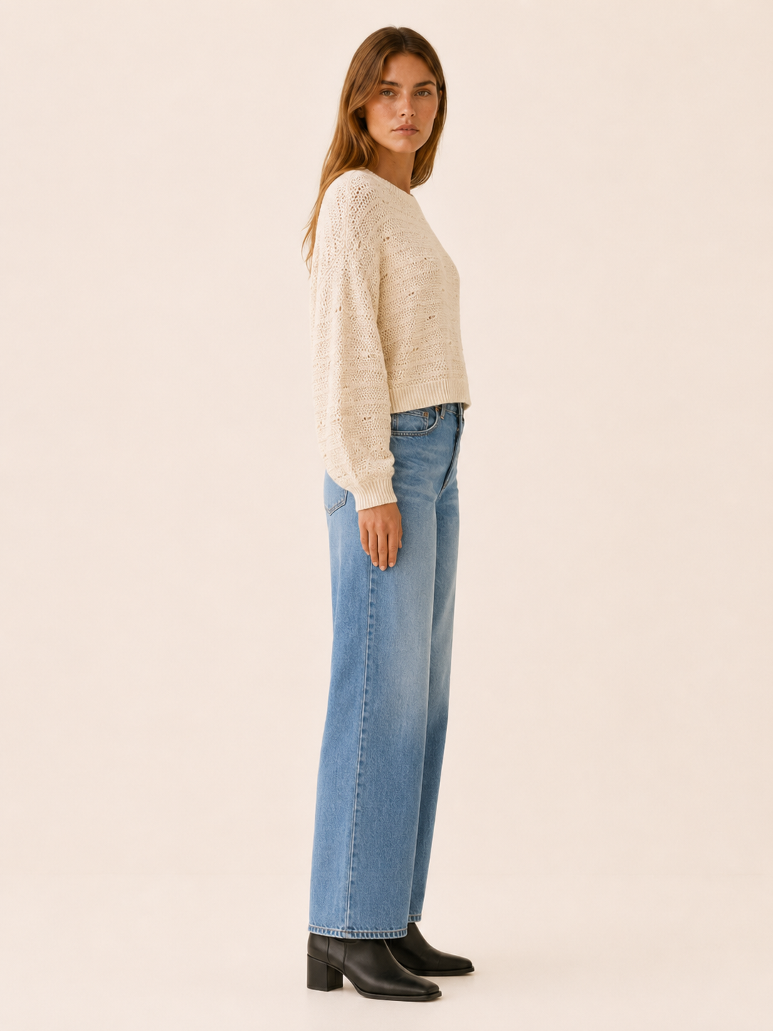 Morysselle | Cropped Jumper with Distressed Detail and Dolman Sleeves