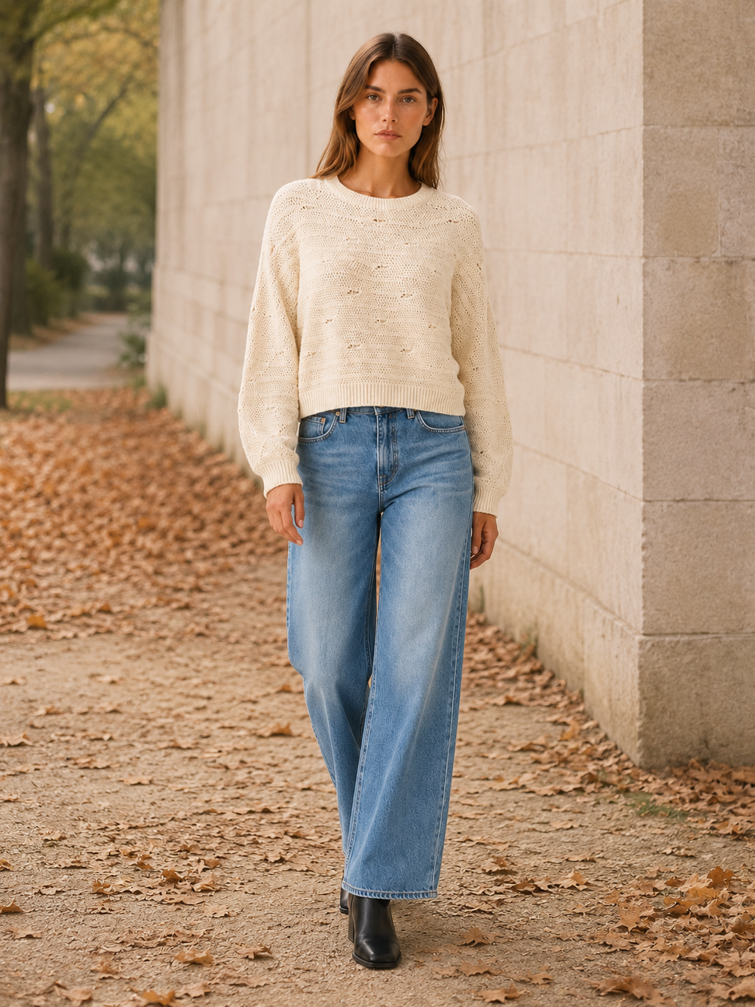 Morysselle | Cropped Jumper with Distressed Detail and Dolman Sleeves