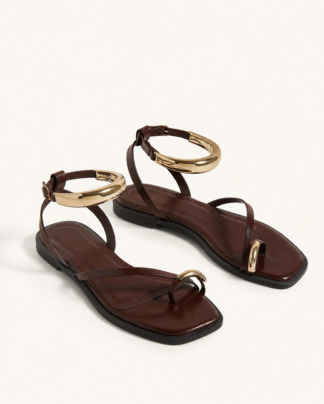 Nadia | Thong Sandals Metallic Ankle Cuff