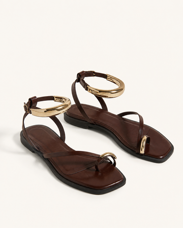 Nadia | Thong Sandals Metallic Ankle Cuff