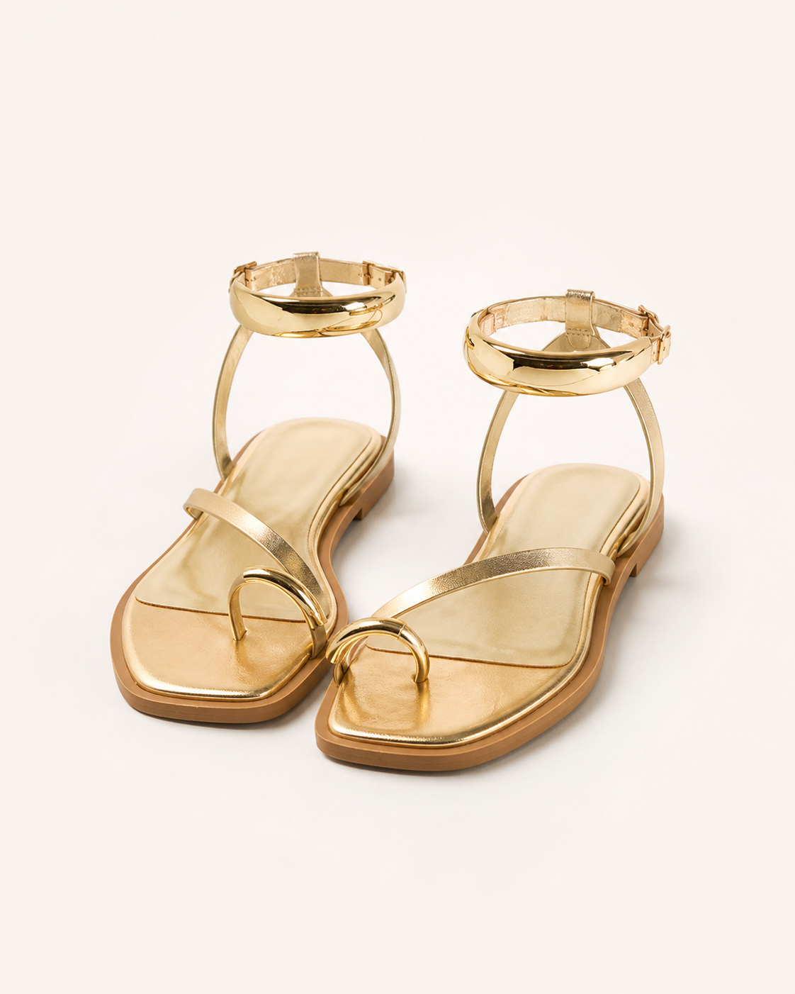 Nadia | Thong Sandals Metallic Ankle Cuff