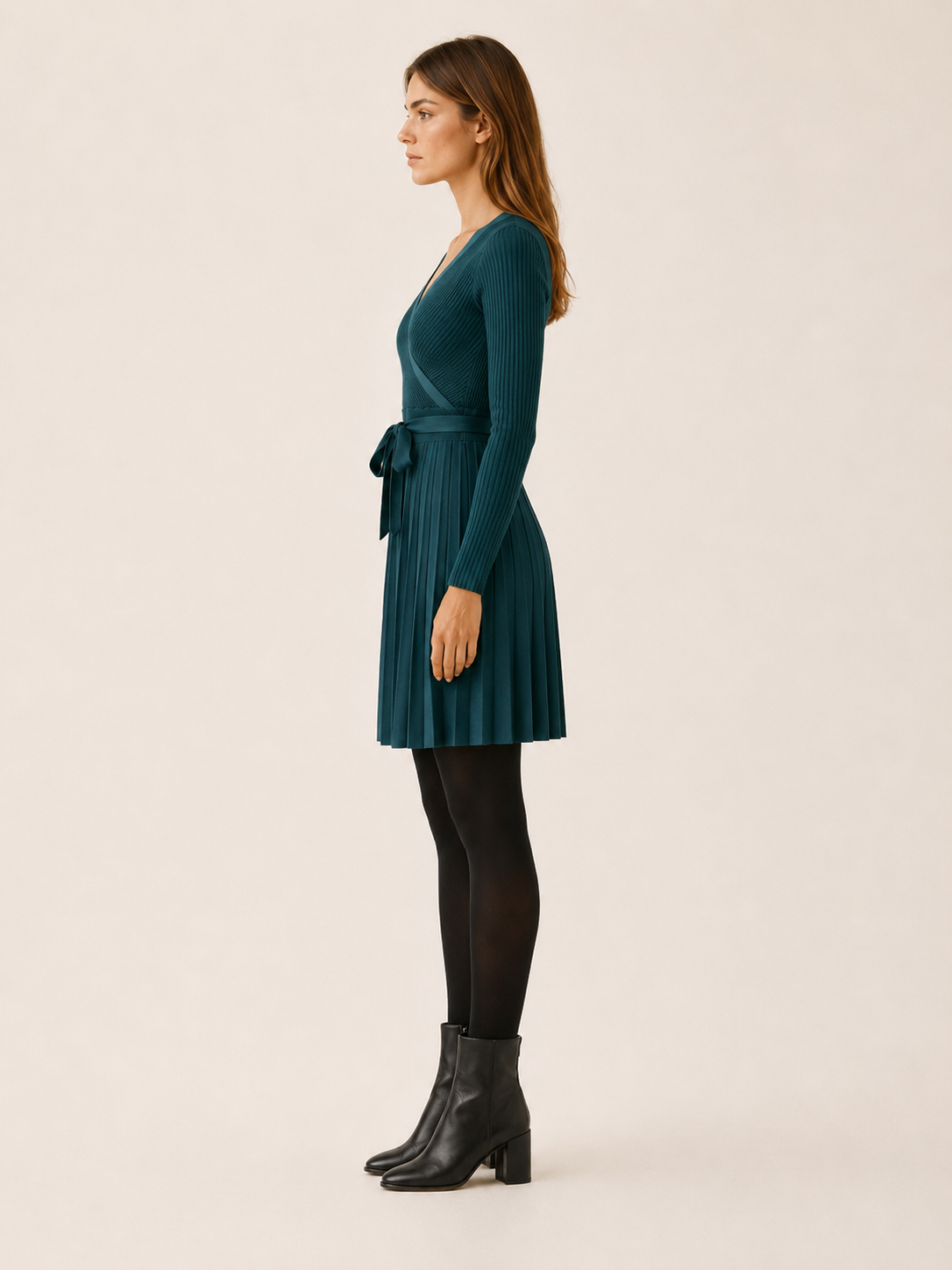 Neravine | Jumper Dress with Wrap Front and Tie Waist