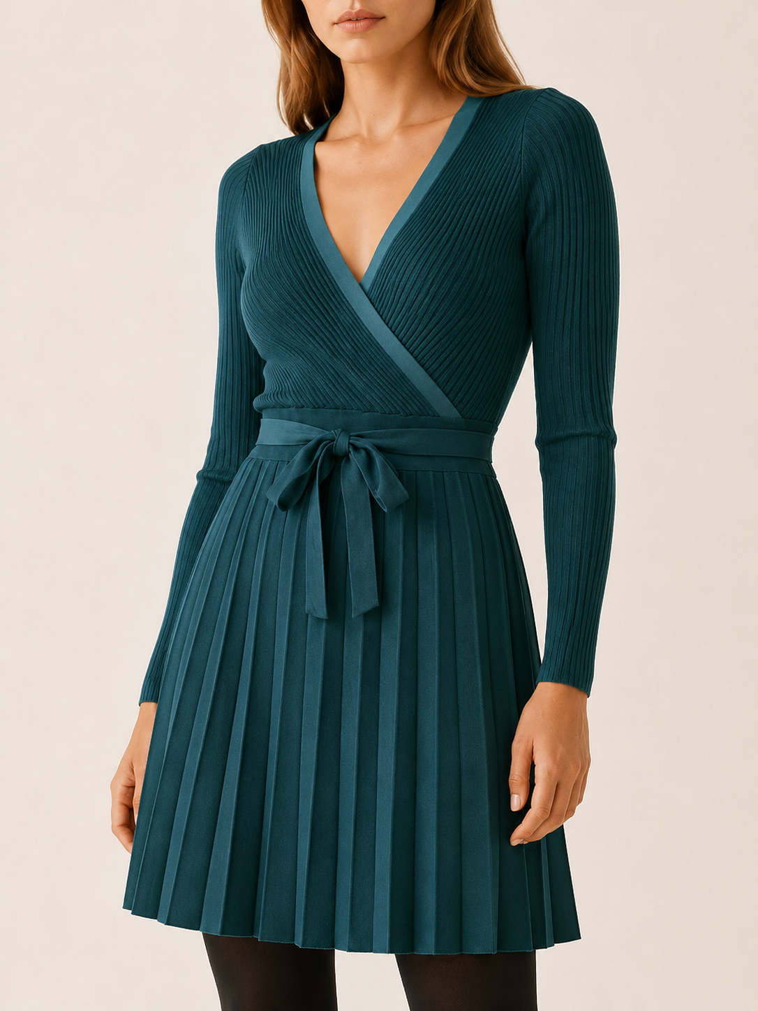 Neravine | Jumper Dress with Wrap Front and Tie Waist