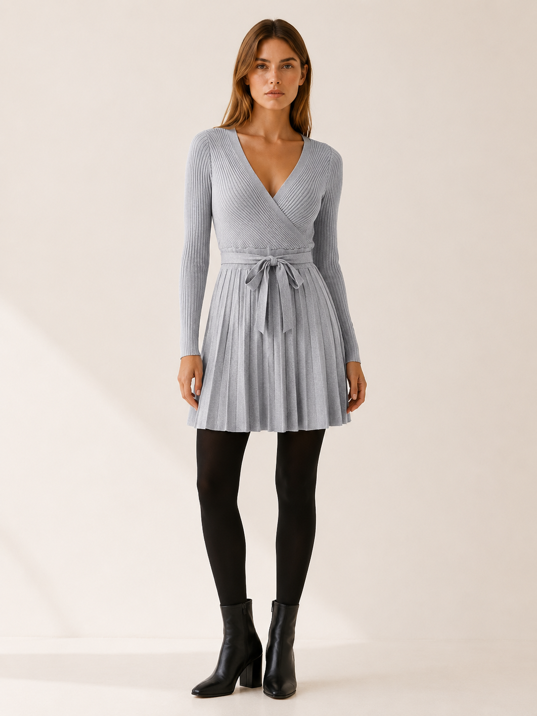 Neravine | Jumper Dress with Wrap Front and Tie Waist