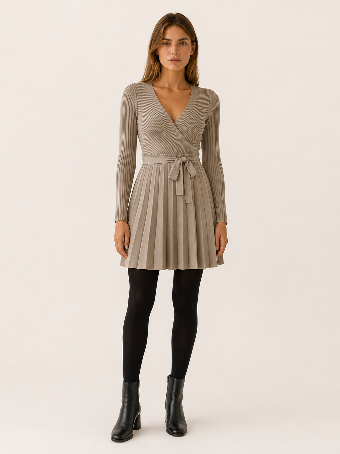 Neravine | Jumper Dress with Wrap Front and Tie Waist
