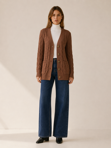 Nerissa | Long Cardigan with Button Front