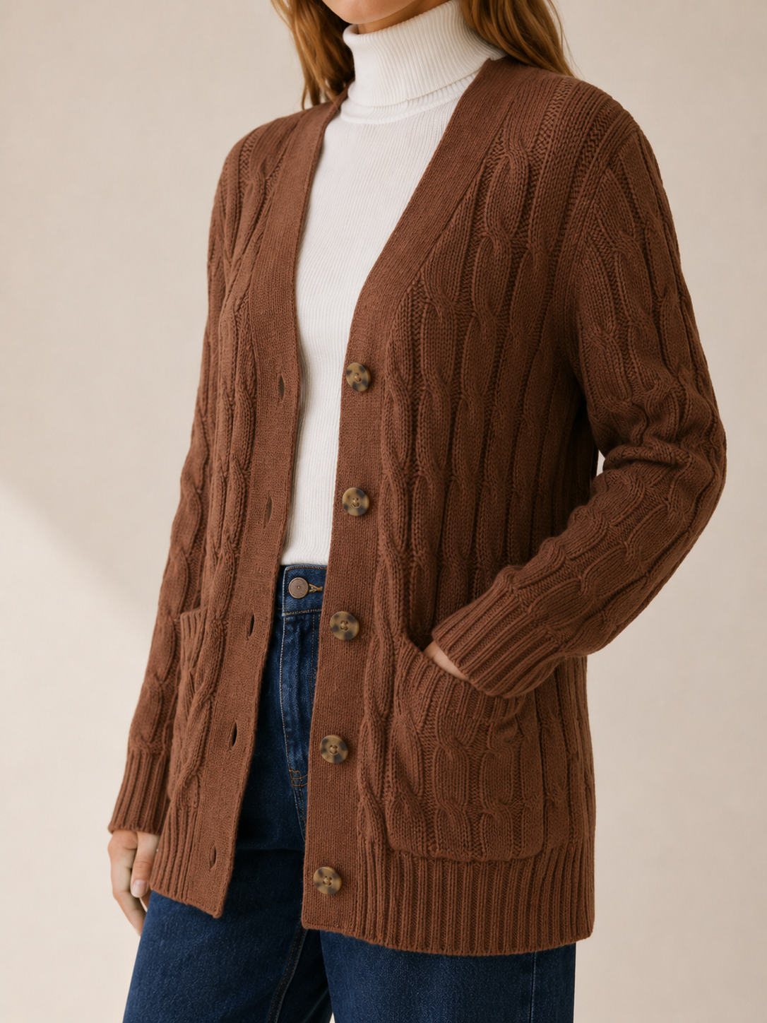 Nerissa | Long Cardigan with Button Front