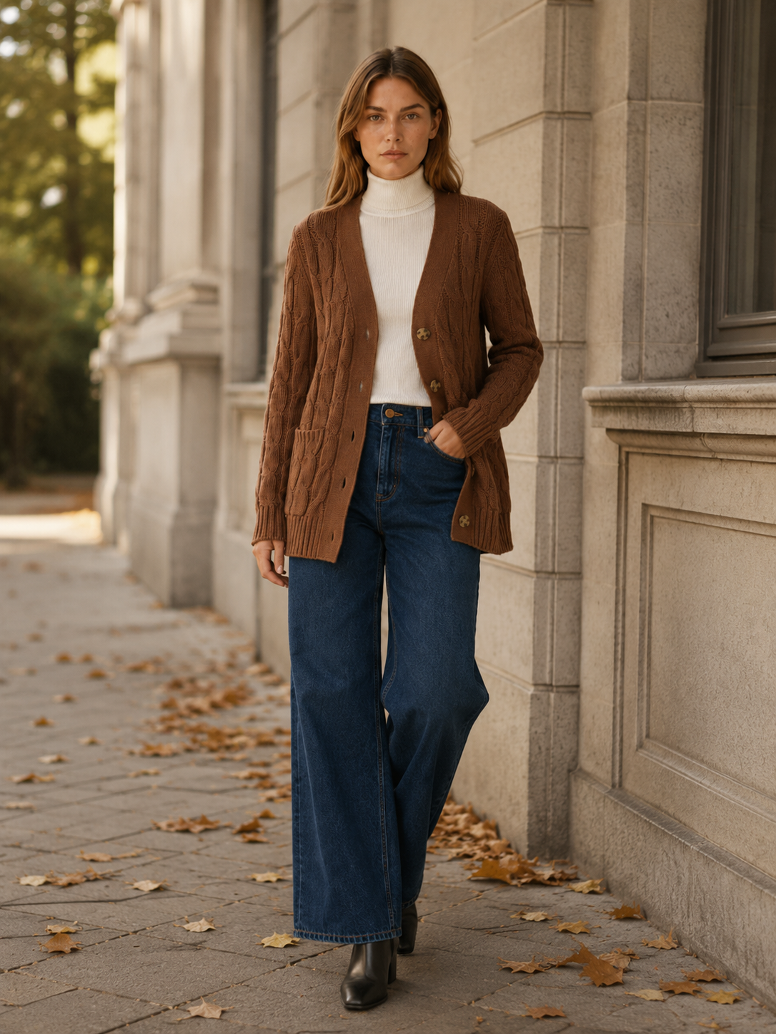 Nerissa | Long Cardigan with Button Front