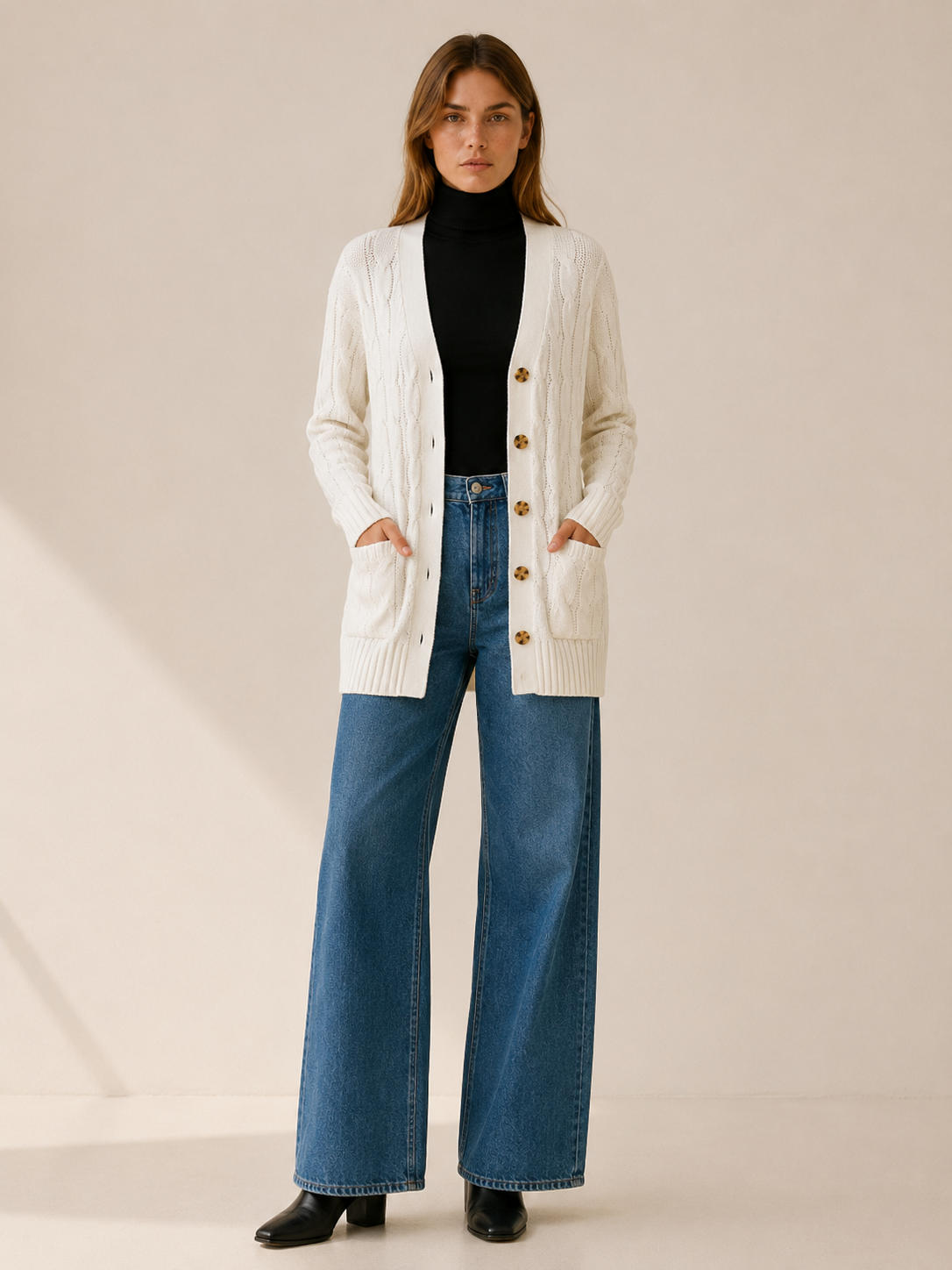 Nerissa | Long Cardigan with Button Front