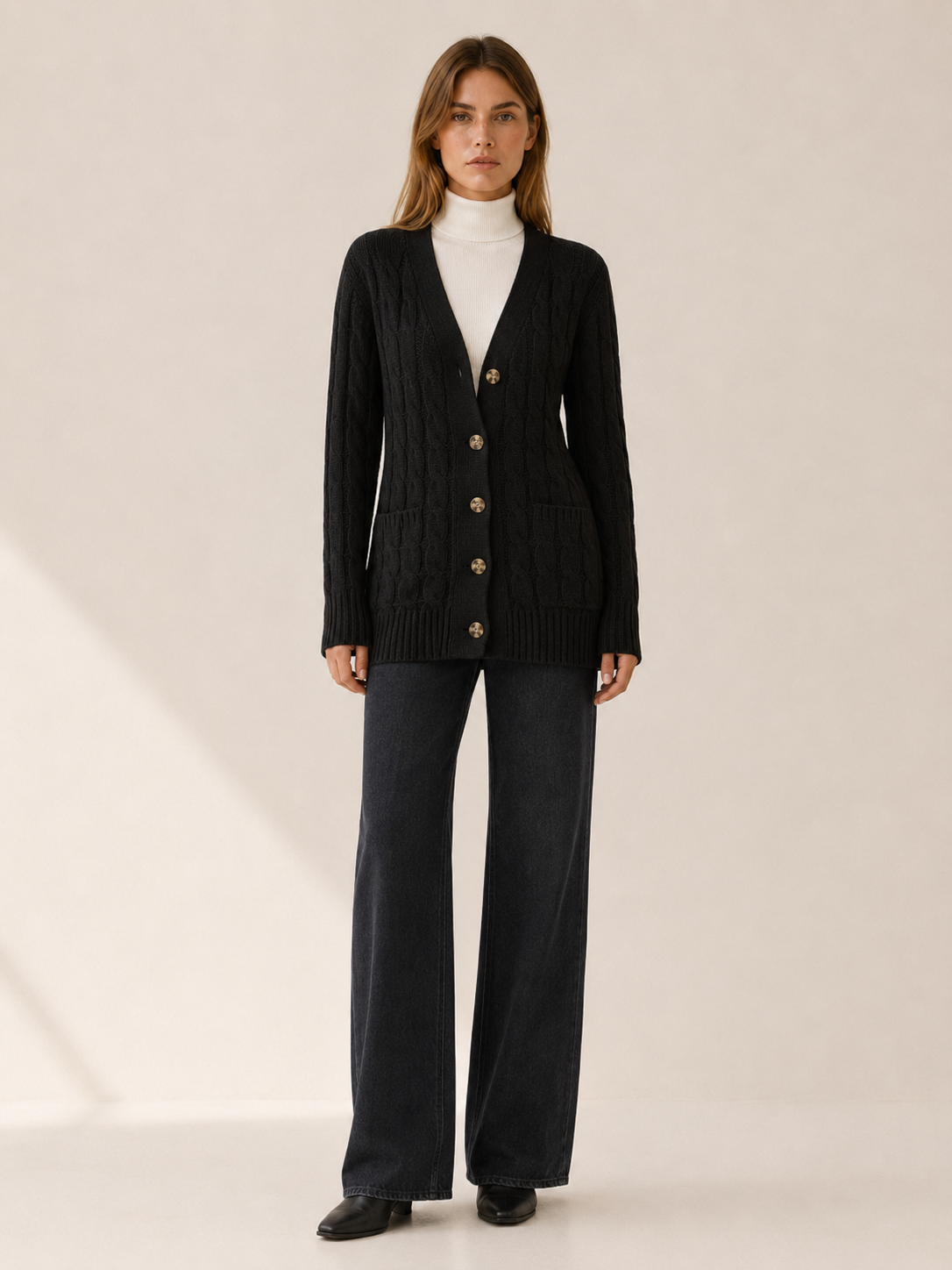 Nerissa | Long Cardigan with Button Front
