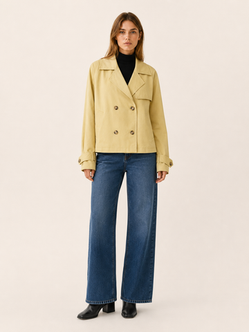 Nerissa | Women’s Short Trench Coat with Double-Breasted Front
