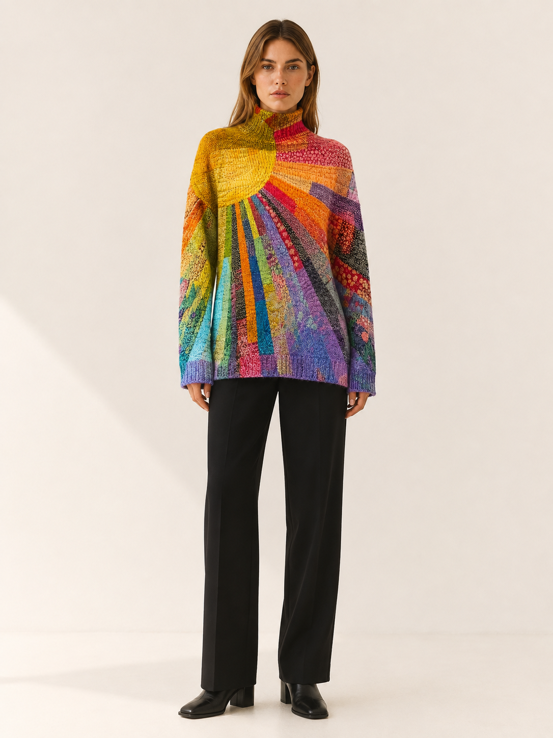 Nerisse | Women's Abstract High Neck Jumper