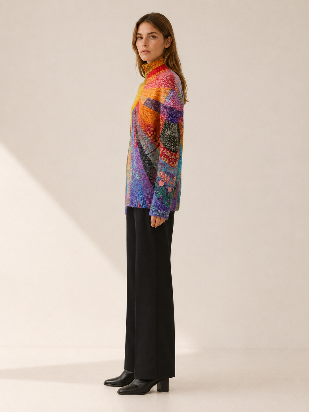 Nerisse | Women's Abstract High Neck Jumper