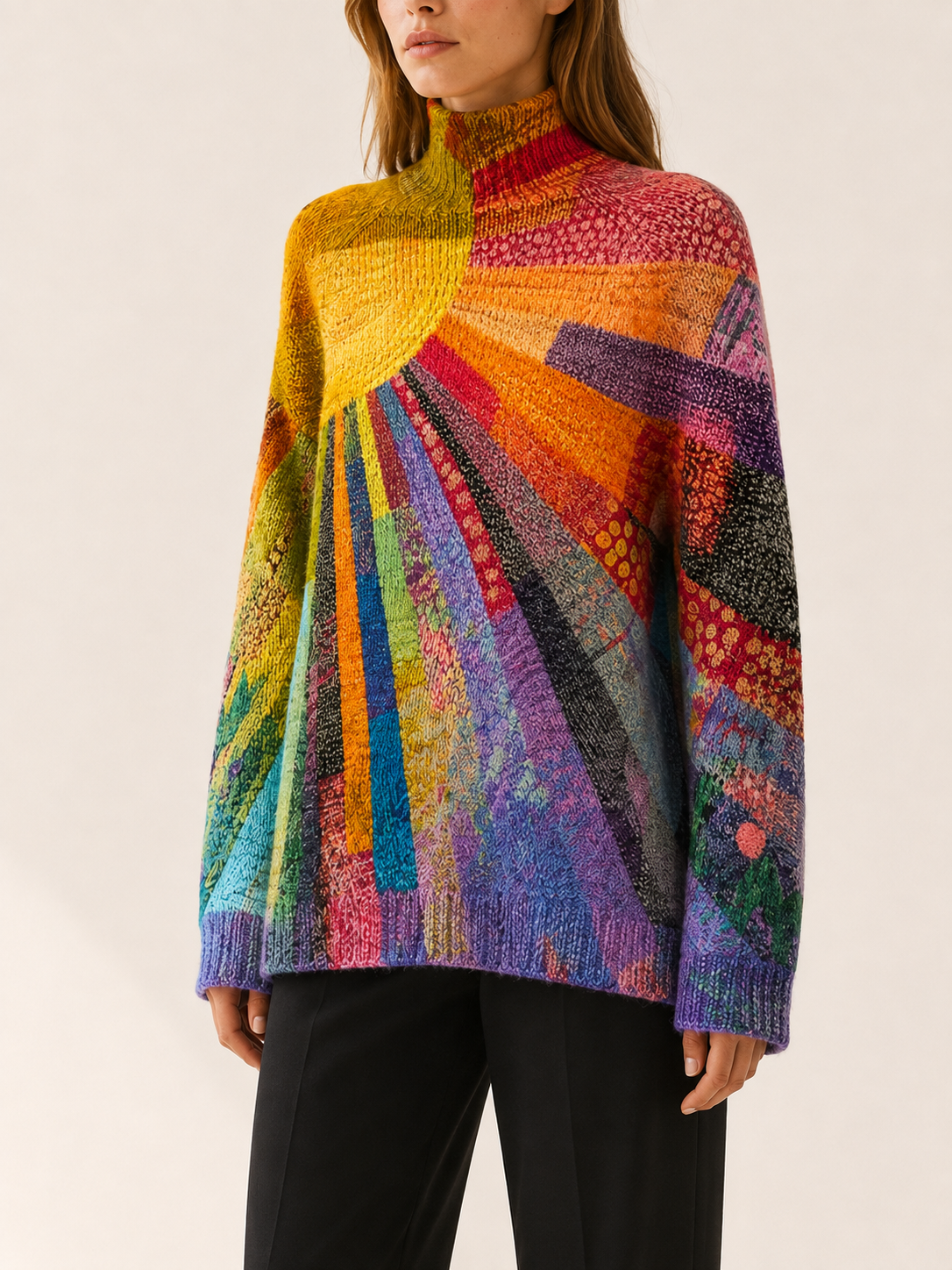 Nerisse | Women's Abstract High Neck Jumper