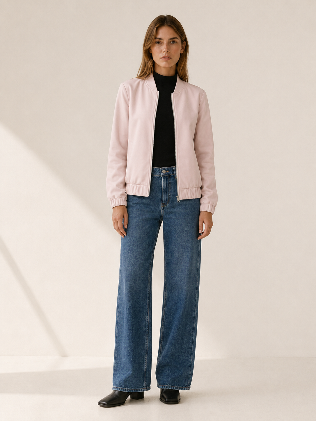 Nerolia | Bomber Jacket with Zip Front and Ribbed Trims