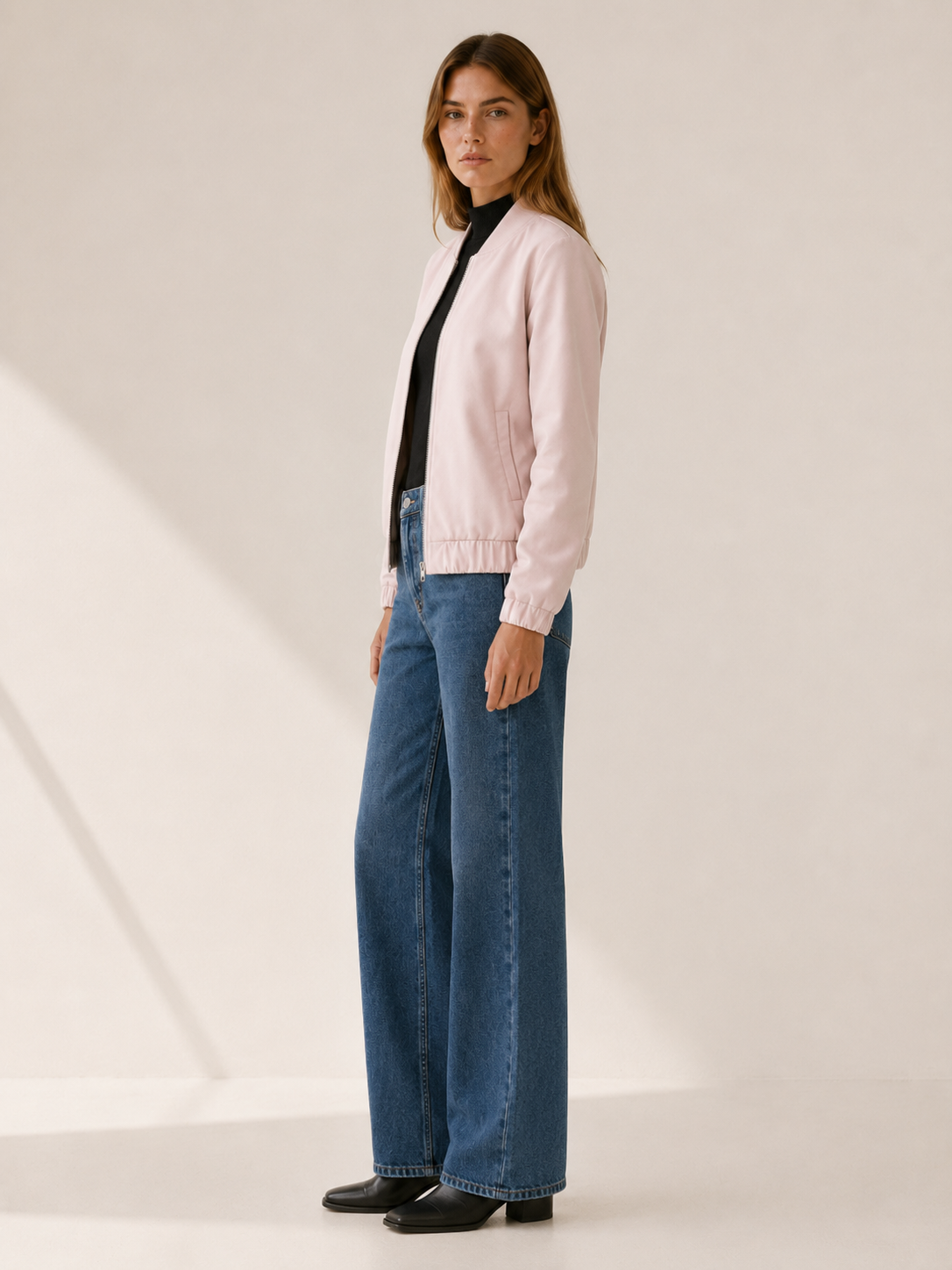 Nerolia | Bomber Jacket with Zip Front and Ribbed Trims