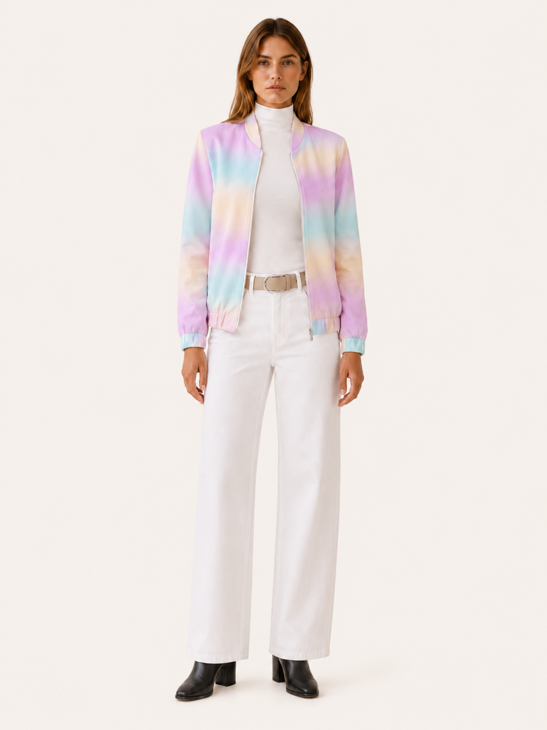 Nerolia | Bomber Jacket with Zip Front and Ribbed Trims
