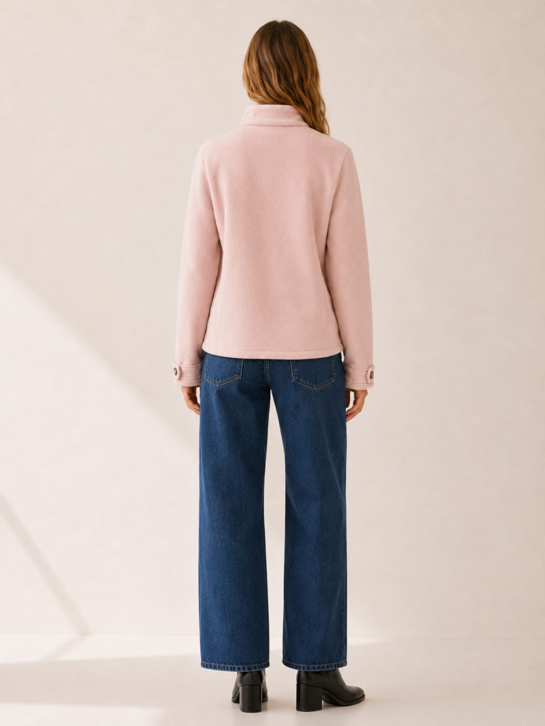 Nerys | Fleece Jacket with Zip Front and Stand Collar