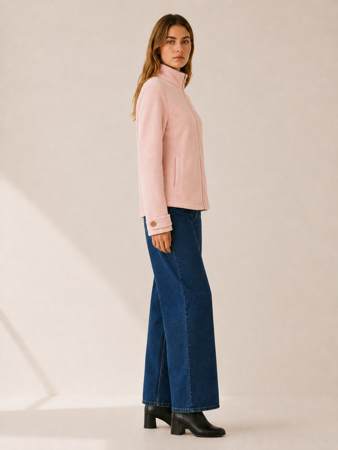 Nerys | Fleece Jacket with Zip Front and Stand Collar