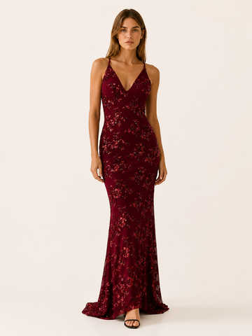Nolwenn | Sequin Maxi Dress with Fitted Silhouette