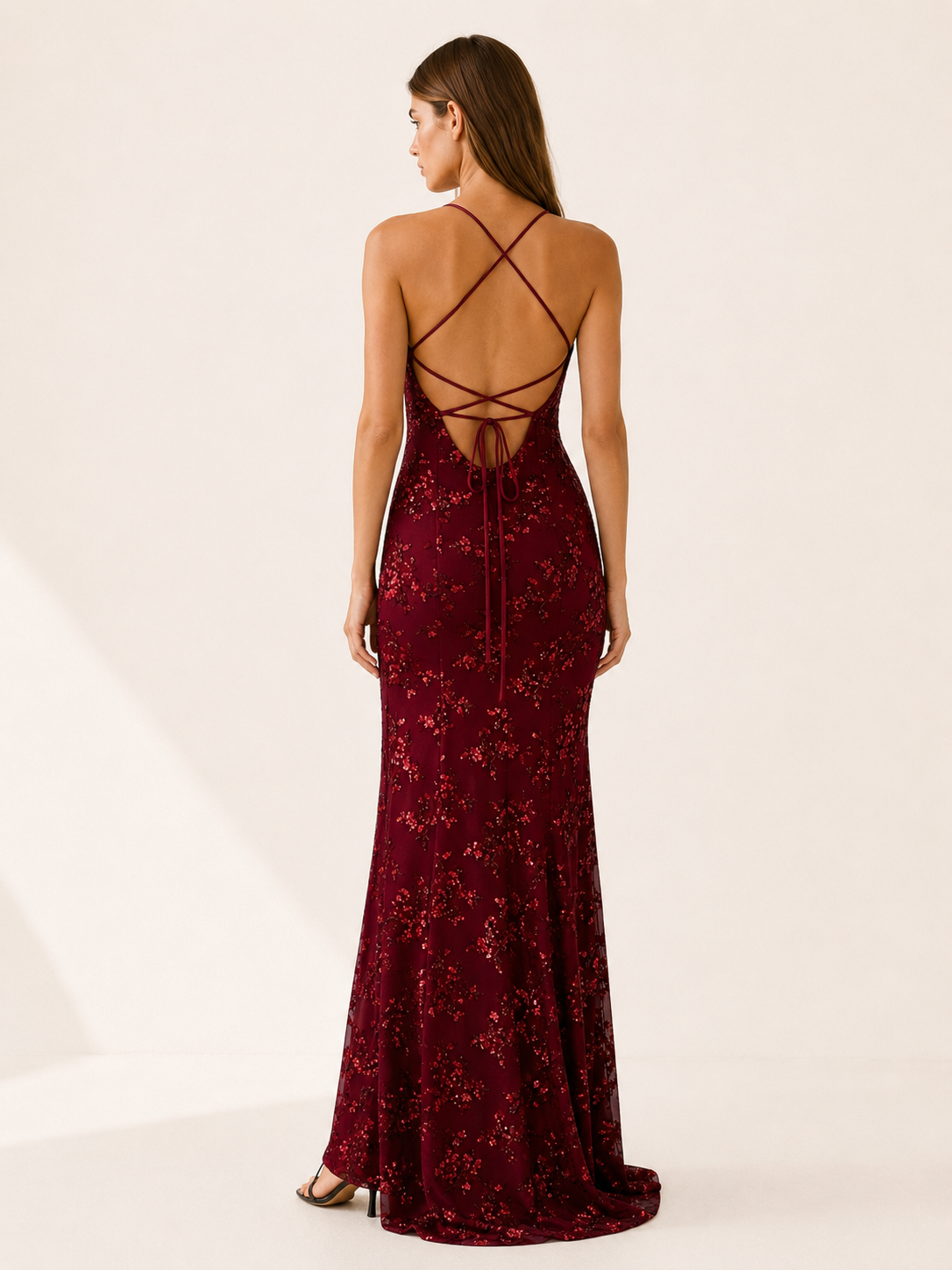 Nolwenn | Sequin Maxi Dress with Fitted Silhouette