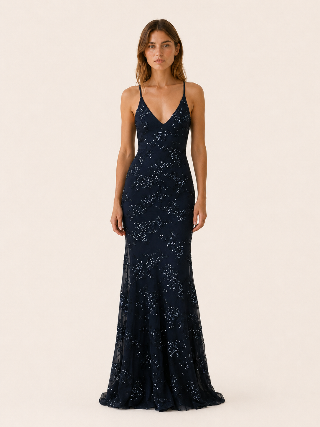 Nolwenn | Sequin Maxi Dress with Fitted Silhouette