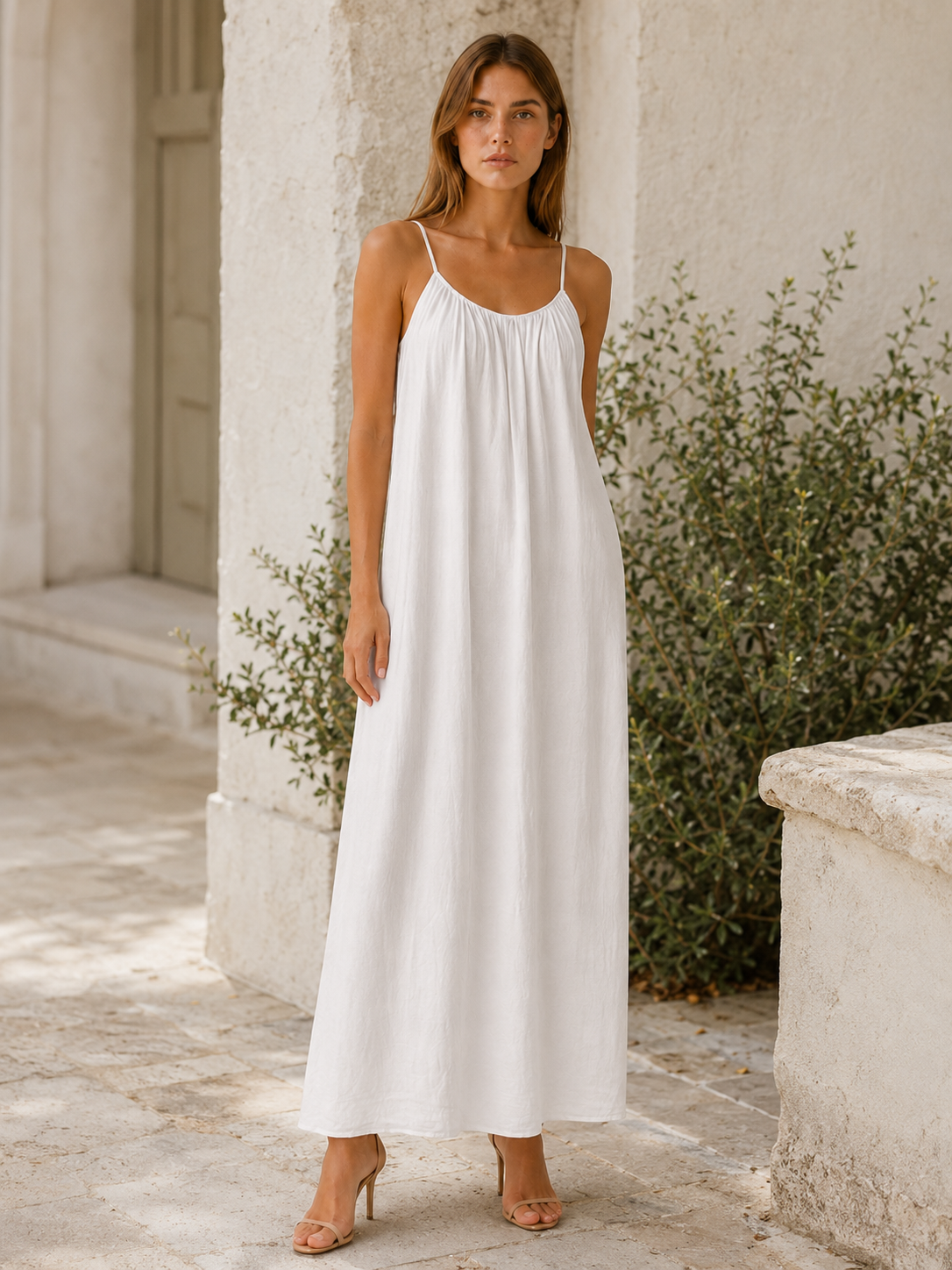 Norevia | Maxi Beach Dress with Adjustable Straps
