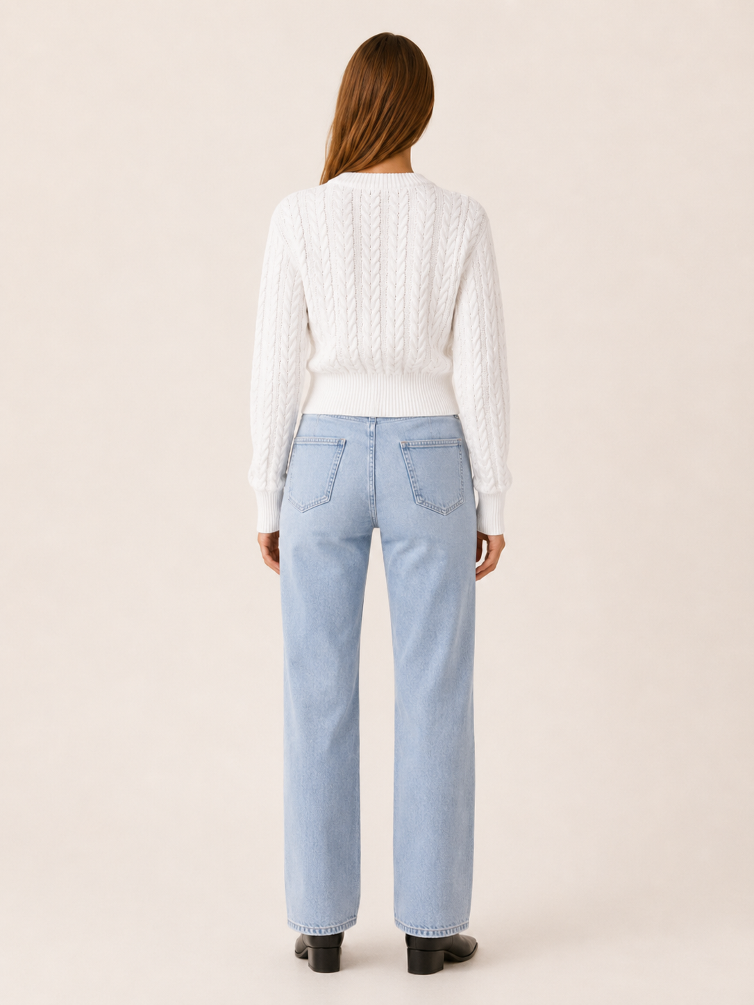 Nymbrienne | Crew Neck Jumper with Raised Braid Pattern