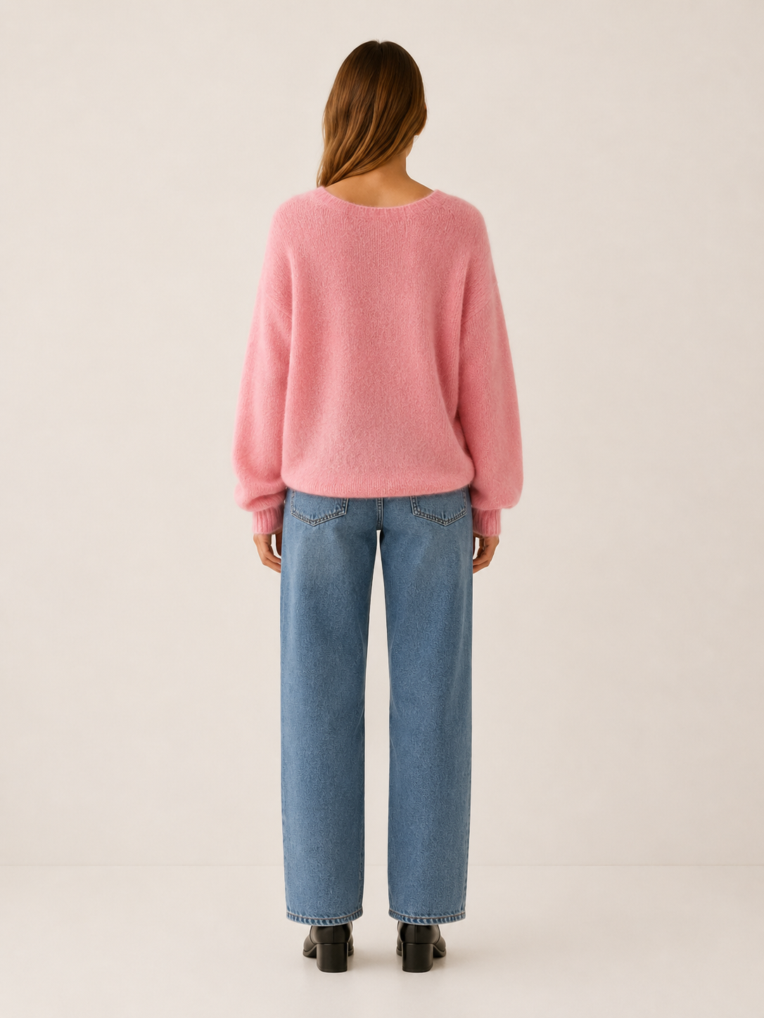 Nythara | V Neck Sweater with Relaxed Fit and Dropped Shoulders