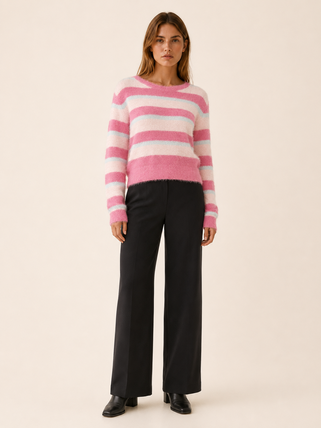 Odelia | Striped Jumper with Round Neck and Relaxed Fit