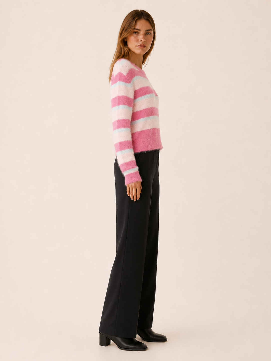 Odelia | Striped Jumper with Round Neck and Relaxed Fit