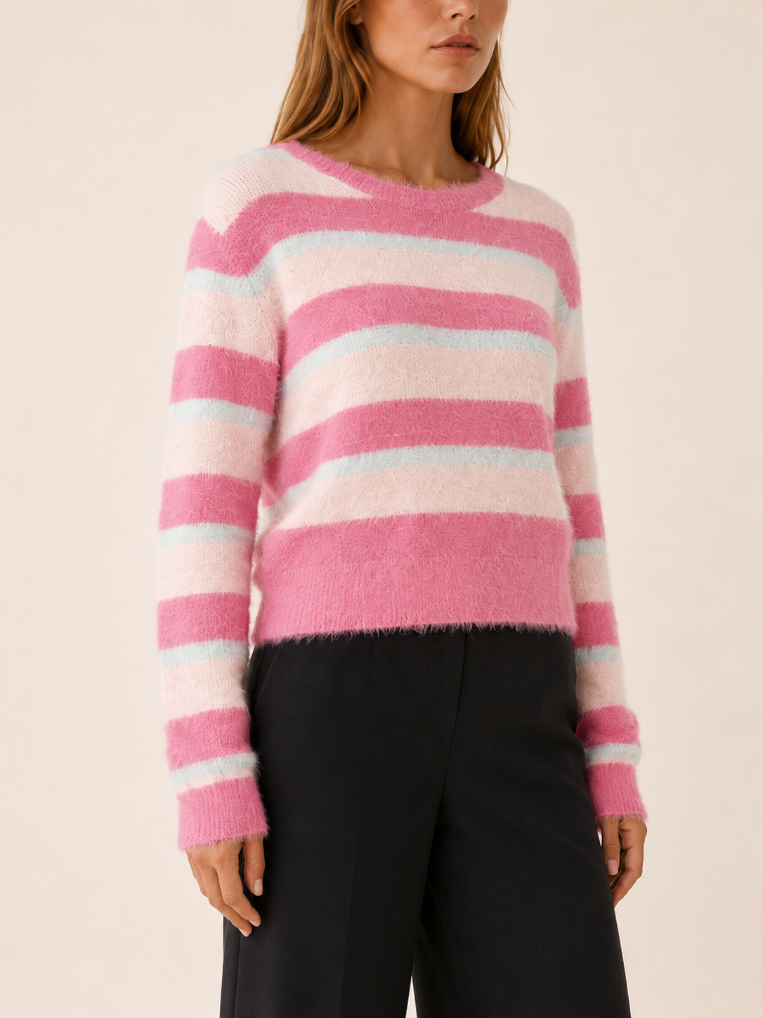 Odelia | Striped Jumper with Round Neck and Relaxed Fit