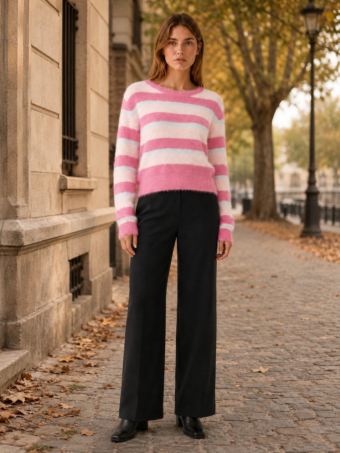Odelia | Striped Jumper with Round Neck and Relaxed Fit