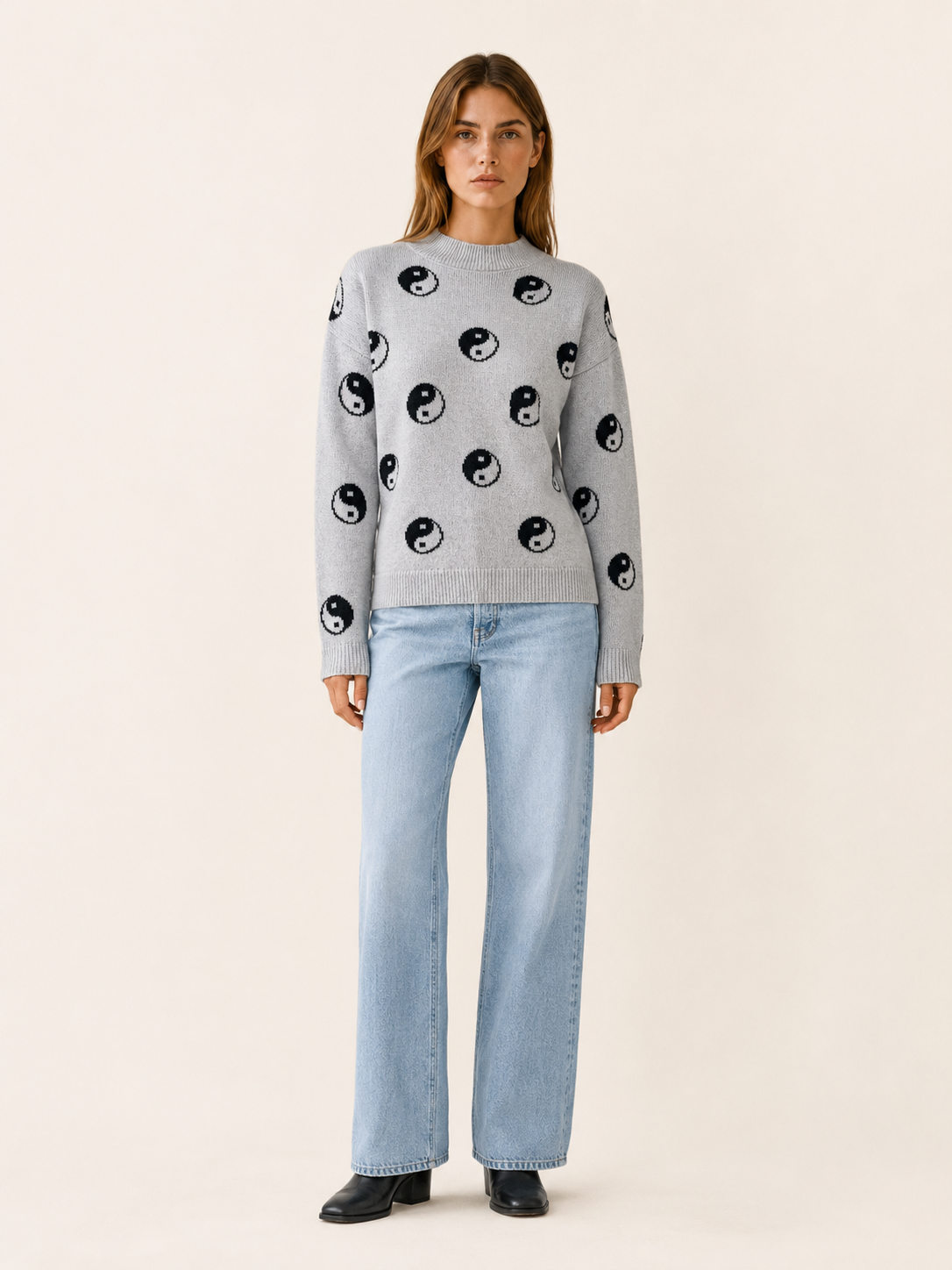 Olythra | Crew Neck Jumper with Celestial Pattern