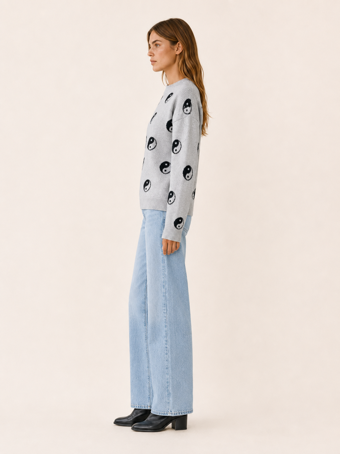Olythra | Crew Neck Jumper with Celestial Pattern